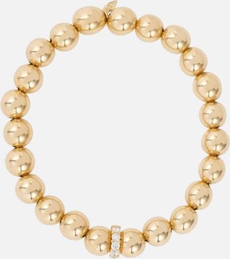 Sydney Evan Cocktail 14kt gold beaded bracelet with diamonds