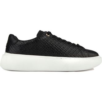 HUGO BOSS Womens Amber Trainers - Black Leather - Size UK 8