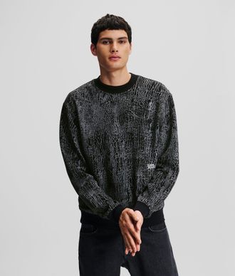 NWT Karl sold Lagerfeld Men's Ribbed Sweater Hoodie in Black