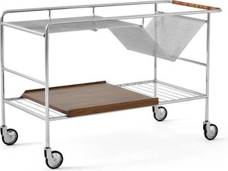 &tradition Alima NDS1 Servierwagen, Chrom/ Walnuss lackiert