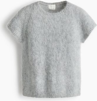 H&M Pullover aus Mohairmix - Hellgraumeliert