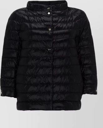 Herno high collar mid length quilted padded jacket