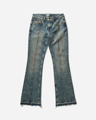 Guess Co Women s Flare Denim Pants Used Indigo Brown Tint