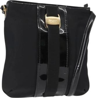 Ferragamo Pre-owned Cross Body Bags, female, Black, Size: ONE SIZE Pre-owned Nylon Crossbody Bag