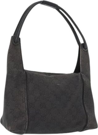 Gucci Pre-owned Shoulder Bags, female, Black, Size: ONE SIZE Pre-owned Canvas Shoulder Bag