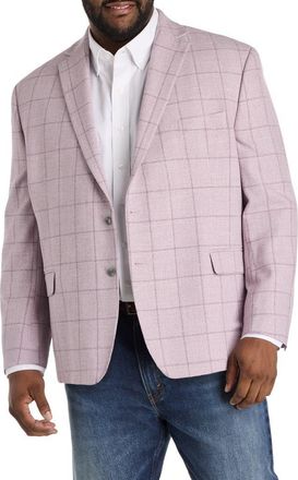 Michael Kors Big & Tall Windowpane Sport Coat V2 in Pink at Nordstrom, Size 52L