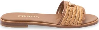 Prada Leather Slides With Crochet Details