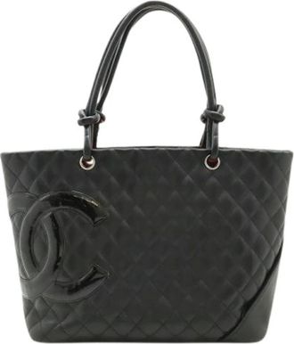 Chanel Pre-owned Tote Bags, female, Black, Size: ONE SIZE Pre-owned Vintage Cambon Ligne Shoulder Tote