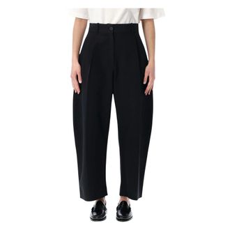 STUDIO NICHOLSON Wide Trousers, female, Black, Size: XS Minos Pleated Pant