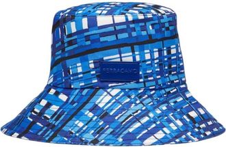 Ferragamo Plaid Cotton Bucket Hat, Size 57