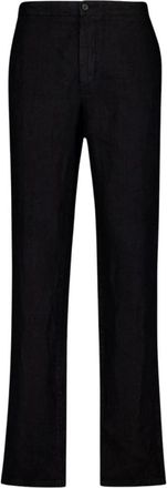 Boglioli Zwarte Linnen Maatwerk Broek - Heren - Straight fit broeken - Zwart - 3XL - Linnen - Broeken