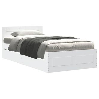 Berkfield Home Bed Frame with Headboard without Mattress White 100x200 cm