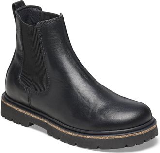 Birkenstock Womens Highwood Slip On Leather Boots In Black