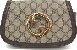 Gucci Blondie Belt Gg Coated Canvas Beige Canvas Handbag (Pre-Owned)