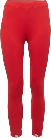 Elisabetta Franchi Geribbelde legging - Rood