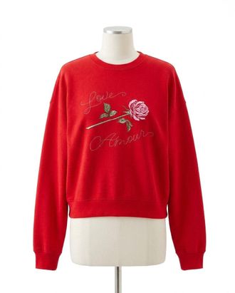 Z Supply First Date Sweatshirt In Kiss Me Red