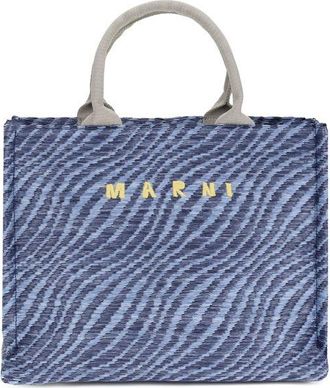 Marni Blauwe Stoffen Schoudertas