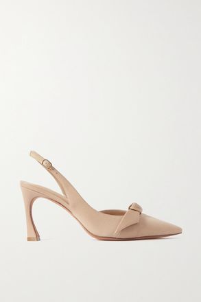 Alexandre Birman D&eacute;collet&eacute; Slingback In Camoscio Con Fiocco Clarita - Neutri