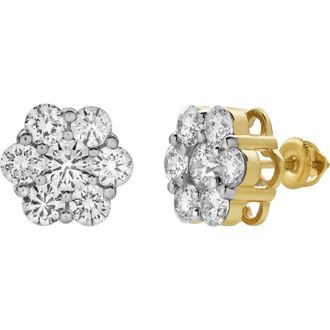 LuvMyJewelry Meadow 14K Yellow Gold Cluster Lab Grown Diamond Unisex Earrings - 2.54 Cts at Nordstrom