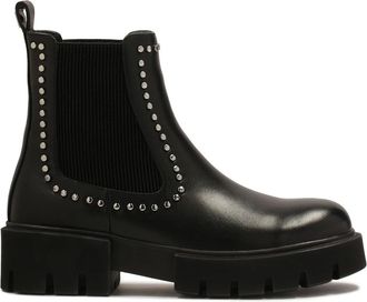 Kazar Riveted slippers op een dikke zool - Dames - Chelseaboots - Zwart - 38 EU - Leer - Schoenen