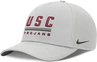 Nike USC Sideline Practice Rise Nike Mens Dri-FIT College Adjustable Hat in Grey | NC060BBSCJ-RKB