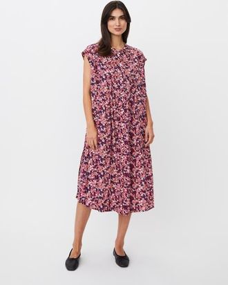 Masai Manylifa Floral Draped Shirt Dress in Beet Red at Nordstrom, Size X-Small