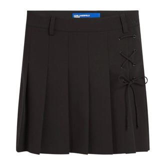 Karl Lagerfeld Short Skirts, female, Black, Size: XS KLJ Pleated Mini Skirt