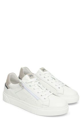 Nero Giardini Low Top Side Zip Sneaker in White at Nordstrom, Size 12-12.5Us