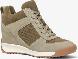 Michael Kors Nikko S2 Perforated Suede Wedge Trainer