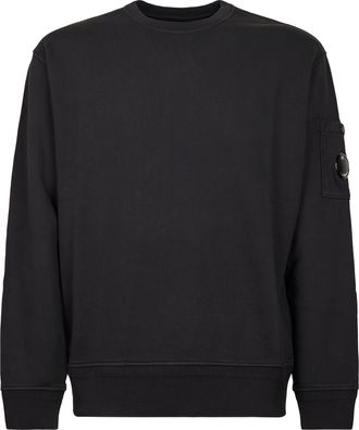 C.P. Company Diagonal Fleece Crewneck Sweatshirt with Lens Detail