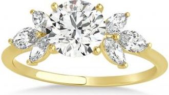 Allurez Lab Grown Diamond Marquise Floral Engagement Ring 14k Yellow Gold (0.50ct)
