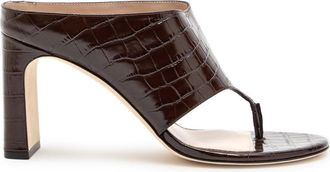 Stuart Weitzman Stuart Weitzman Babette 85 Crocodile-effect Leather Sandals - Brown - 36 (IT36/ UK3)