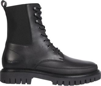 Tommy Hilfiger Premium Casual Chunky Lth Boot - Heren - Veterlaarzen - Zwart - 41 EU - Leer - Schoenen