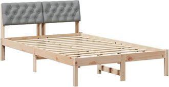 vidaXL Estructura De Cama Marr&oacute;n Y Gris Claro 120 X 190 Cm Vidaxl