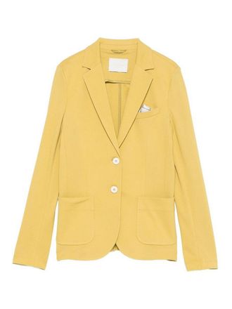 Circolo 1901 Yellow stretch cotton single-breasted blazer