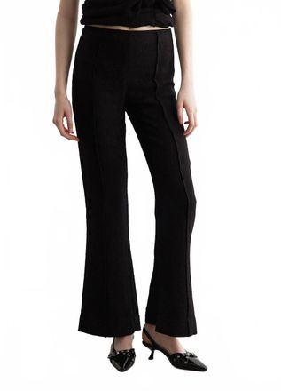Ganni Viscose Stretch Crepe Flared Pants In Black