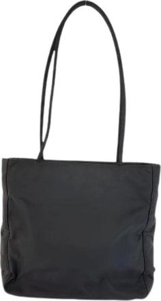 Prada Pre-owned Tote Bags, female, Black, Size: ONE SIZE Pre-owned Tessuto Nylon Tote Bag