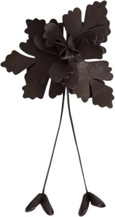 Alberta Ferretti Accessoires, Dames, Bruin, ONE Size, Leer, Leren Bloem Broche