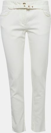 Roberto Cavalli White Cotton Skinny Trousers