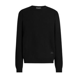 Dolce & Gabbana Round-neck Knitwear, male, Black, L, Round-neck Knitwear