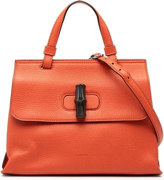 Gucci Pre-owned Handbags, female, Orange, Size: ONE SIZE Pre-owned Top Handle Bag