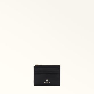 Furla Camelia Porta Carte Di Credito Nero Nero Pelle Stampata Donna