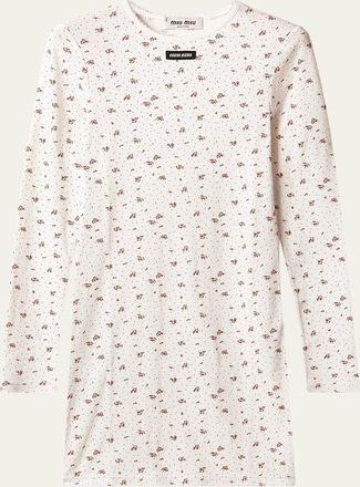 Miu Miu Floral Cotton Jersey T-Shirt