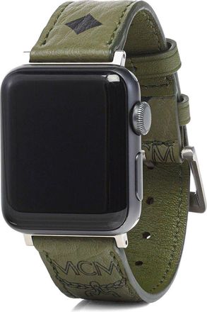 MCM Apple Watch Band in Visetos- S/M in Green at Nordstrom