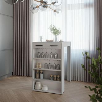 Vicco Tavolo da bar Repose, Bianco, 67 x 100 cm, Vicco