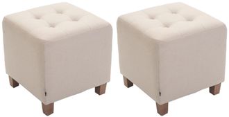 Clp Clp - Set De 2 Taburetes Puff Pharao En Tela Crema