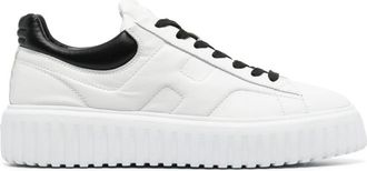 Hogan White H-Stripes Leather Sneakers