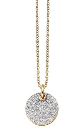 Monica Vinader Ava Diamond Disc Pendant Charm in 18Ct Gold Vermeil/ss at Nordstrom