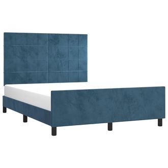 vidaXL Vidaxl - Estructura De Cama Sin Colch&oacute;n Terciopelo Azul Oscuro 140x200cm