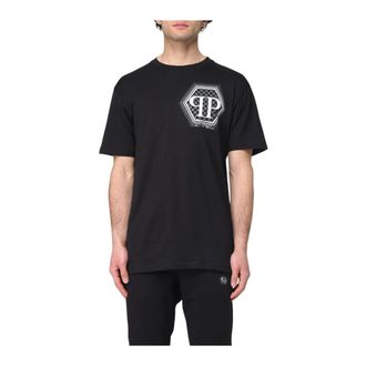 Philipp Plein T-Shirts, male, Black, L, Racing Club Graphic Tee